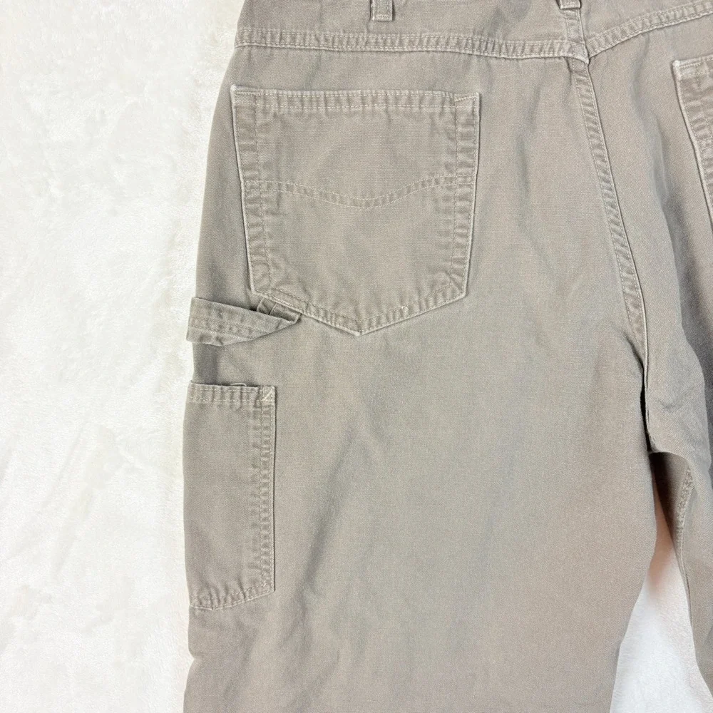 Carhartt Pants Men Sz 38x34‎ B159-MUS Mushroom Tan Canvas Carpenter Work Loose